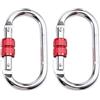 Jnchdghwa Moschettone da Arrampicata Heavy Duty (2PCS), Forma Ovale con Chiusura A Vite, capacità di Carico 25kN, per Discesa e Amache.