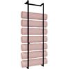 Generic Supporto da parete per tappetino da yoga e organizer per asciugamani da allenamento, supporto in metallo per rulli e blocchi in schiuma, design salvaspazio per palestra e uso domestico