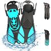 Gohytal Pinne da snorkeling, pinne regolabili per adulti, unisex, dimensioni da viaggio, per nuoto, snorkeling, pinne da snorkeling e allenamento in acqua, per uomini, donne, bambini, S/M
