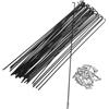 VINTORKY 36 Pezzi Raggi Bici in Acciaio #45 14g Nippli Neri 260mm per Cerchione Posteriore Mountain Bike Accessori Resistenti