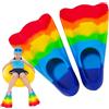 Générique Pinne da nuoto per - Design professionale corto in silicone , struttura aperta ergonomica, materiale morbido e flessibile per un allenamento sicuro | Piscina M