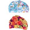 HONITANO Cuffia da Nuoto Copri Orecchie Estesi Donna 2 Pezzi in Nailon Plissettata e Design Floreale Unico per Piscina e Mare