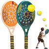 Xweptuy Set di Racchette da Tennis, Racchetta da Beach Tennis Impermeabile con Foro d'Aria, Racchette da Paddle 18, 1x8, 7 con Manico Antiscivolo, con Pallone da Spiaggia Elastico