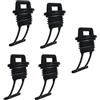 Mikikit Tappi di Scarico in Nylon Nero Set 5 per Canoa e Barca con Guarnizione per Accessori Camping e SUP
