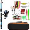 YGLEEULI Canna da Pesca Set di canne da Pesca Kit Completi con Canna telescopica e Mulinello Spinning Ganci for Esche Viaggio per Viaggi in Oceano e Pesca d' Acqua Dolce e Sala(Green)