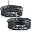 YunSCM 2 camere d'aria per bici da 700 x 35 C/38 C/40 C/43 C, 40 mm, con valvola Presta trasparente rimovibile, 700 C per bici da 700 x 35 C, 700 x 38 C, 700 x 40 C, 700 x 42 C, 700 x 43 C, per bici da