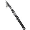 Tidgel Canna da pesca telescopica ultraleggera in carbonio con guide in ceramica, impugnatura, 1,5 m - 2,4 m, per pesca in mare (1,5 m)