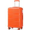 British Traveller Valigia Trolley Rigida Bagaglio a Mano da Viaggio ABS+PC Leggero con TSA Lucchetto (64cm,Arancione)