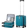 Hanke Cabina Valigia Apertura Frontale, Blu, Front Opening 16-inch
