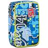 SJ Gang Astuccio Scuola Speed Case, Blu, Portapenne Mono Scomparto Con Plance Amovibili e Penne, Matite, Colori, Accessori Zaino, Elementari, Medie, Bambino