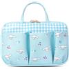 Roffatide Anime Cinnamoroll Borsa di trucco portatile con scomparti Cassa cosmetica di grande capacità per donne ragazze Borsa da bagno resistente all'acqua Essentials di viaggio
