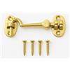 SISI UK® Gancio per cabina da 75 mm in ottone lucido per maniglia per porta, chiavistello per porta, gancio per porta, gancio e occhiello, gancio per cabina, gancio per cancello, gancio e occhiello,