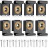 WJUAN 2 Set (8 Pezzi) Ganci per Specchio a Muro di Molle Nere - Supporto Specchio Muro Regolabili in Altezza con Cuscinetti Sughero, Clip per Specchios, per Specchi Bagno e Camera, con Portata Fino a 12 kg