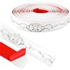 ZTVOWTO 500cm*3.6cm Modanatura Adesiva, Rifiniture da Parete, 3D Finitura Decorativa per Bordi Specchio, Mobili, Cornici Porte, Soffitti, Home Decoration(Bianco con Argento)