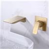 Generic Miscelatore per lavabo da bagno in oro spazzolato Rubinetto a cascata Rubinetto per vasca da bagno Miscelatore monocomando a 2 fori Miscelatore a parete Elegante rubinetto da bagno per arredamento