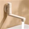 BiaoTeng Rubinetto Singolo Acqua Fredda Girevole a 180° Ottone Rubinetto Lavabo Esterno da Muro Bianco Latte