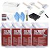 DNSGOOR 2Gal/256Fl.oz Gomma Liquida Rivestimento Tetto,Impermeabilizzante per Tetto,Sigillante Riflettente Solare,Rivestimento di Riparazione Flessibile in Gomma per Rimorchi,Camper e Camper per
