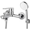 Eozakavod Rubinetto Vasca da Bagno Miscelatore Vasca da Bagno con Doccetta 5 Modalità Rubinetto per Vasca Miscelatore Doccia Rubinetto Doccia con Manopola Centrale per Vasca e Bagno (Cromato-Z)