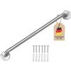 INTIRILIFE portasciugamani in Acciaio Inox Spazzolato - Lunghezza 40 cm e Diametro Asta 19 mm per Foratura - portasciugamani Porta Asciugamani Bagno Sauna Cucina, Montaggio a Parete