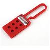 POFET 10Pcs Hasp Lock di Sicurezza, Lockout Tagout Safety Hasp, 6 Fori Industrial Nylon Hasp Lock, Hasp Lock Padlock, per Industria, Chimica, Energia Elettrica, Petrolio, Carbone - rosso
