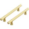 AGINOS Maniglie da Cucina Zigrinate 2 Maniglie per Porte de Mobili Pomelli per Cassetti dell'armadio in Oro Maniglia Solidi per Guardaroba, Lega di Alluminio (Length 245mm)