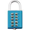 SagaSave Lucchetto con password, in lega antifurto, a 5 cifre, serratura a combinazione per armadietti scolastici, cancelli esterni e palestre (blu)