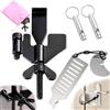 DALAETUS 5 Pezzi Set di Serratura Porta con Borsa di Stoccaggio, Chiusure a Scatto, Fischio, Serratura Portatile per Porta di Sicurezza, per Casa Hotel Scuole Appartamenti Dormitori