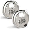 BAIFULAI 2 lucchetti a combinazione, 70 mm, rotondi, serratura a combinazione, 4 cifre, in acciaio inox 201, serratura con codice numerico, serratura circolare, serratura a combinazione per cuscinetti