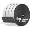 SDLDEER Nastro in Schiuma, Striscia di Schiuma Autoadesiva 12mm(L) X 3mm(S) X 5m(L) Guarnizione Paraspifferi Striscia di Tenuta per Porte, Esclusore di Spifferi per Finestre e Porte, Anti-Collisione