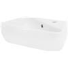ML DESIGN modern living ML-Design Lavabo ad Angolo d'Appoggio in Ceramica Bianco 450 x 270 x 130 mm Lavandino Angolare a Parete con Troppopieno Foro per Rubinetto Scarico Lavamani Design Moderno Lavello Bagno WC Ospiti