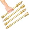 CHSEROK 4 Pezzi Prolunga Valvola Pneumatici, 10 cm Prolungamento della Valvola, Ottone Brass Tubo Prolunghe Valvole, per Moto, Bici, Auto, Monopattino Elettrico