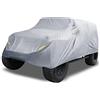 X AUTOHAUX - Copertura per auto SUV adatta per Jeep Wrangler JK JL 4 porte 2007-2021 impermeabile, protezione da sole, polvere, vento, neve, Oxford 210D, con cerniera per porta conducente, grigio