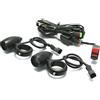Alchemy Parts Nero Pois Luci Fendinebbia con Completo Kit Cavi & 54-55mm Forcella Pinze