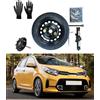 D'ANGELO 1988 Kit Ruotino di Scorta 15 compatibile con Kia Picanto (2017>) con Cric, Chiave, Vite, Guanti e Sacca 115/70R15