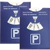 HAPPOW 2 dischi di parcheggio, Parking Disc in pelle PU, 11 x 15 cm, parcheggio auto, biglietto di parcheggio reversibile, display ad alta risoluzione, durevole, universale per auto e moto (blu)