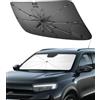 SHAOHAO Compatibile con Opel Frontera 2024 2025 2026 Parasole per auto Parasole per parabrezza Facile da riporre Maniglia con cordino Protezione UV Accessori parasole