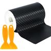 YiliYa Fibra di Carbonio per Auto, 10 cm x 10 m Pellicola Carbonio Adesiva, Protezione Bordi Auto Universale con Raschietti in Plastica per la Maggior Parte delle Auto Come SUV e Berline (Nero)