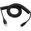 FiveBox Cavo USB C Spiralato USB A a USB C [0,5 m - 1,8 m] Cavo di ricarica rapida Android per Samsung Galaxy S25 Ultra S24 S23 FE S22 S21 S20 A55 5G A54 A35 A34 A25 A15 A14, iPhone 17 16 15 EU