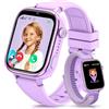 SWGOTA Nuovo 4G Smartwatch Bambini con Videochiamate & GPS, IP68 Impermeabile Smart Watch con SOS SMS Chat Vocale Modalità Scuola, Contapassi,Sveglia Monitoraggio del Sonno Regalo per Bambini e Bambine Viola