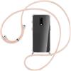 SIMao Custodia Collana per Cellulare Compatibile con OnePlus 7/ OnePlus 6T - Cover Silicone TPU Protettiva Trasparente - Custodia indossabile per Collo - Case a Tracolla con Cordina, Rosa