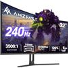 Amzfast Monitor Curved Gaming 32 Pollici - 240Hz, 1ms MPRT, Aaptive Sync, HDR10, DCI-P3 90%, Anti-Flicker, Low Blue Light (HDMI 2.0/DP 1.4, VESA 75x75) FHD (1920x1080) AMZG32C3F