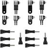 PLABBDPL Action Camera Braccio Girevole Regolabile, Accessori Attacco per GoPro Hero 10, 9, 8, 7, 6, 5, Xiaomi, Fusion, DJI Osmo, SJCAM, Asta GoPro Attacco Casco Moto (16 Pezzi)