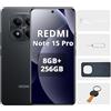 XIAOMI REDMI Note 15 Pro 5G Smartphone 8+256GB, Schermo 6,83 1.5K AMOLED, MediaTek Dimensity 7400-Ultra, Fotocamera da 200MP, Batteria da 6580mAh, Nero, Included Smart Earphone