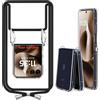 ANFAIRLACE Cover Cordino Compatibile con Motorola razr 60 Ultra razr 70 Ultra, Nero | Laccio Gancio Laterale Custodia Trasparente TPU Morbido Chiaro Silicone Case