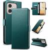 Yunubeyii Cover Libro per Honor 600 Lite,Verde | Blocco RFID,Luxury PU Pelle,Portafoglio,Card Holder,Magnetic Phone Custodia,Kickstand,Protettiva,Antiurto