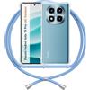 ANFAIRLACE Cover Cordino Compatibile con Xiaomi Redmi Note 14 Pro 4G, Custodia Laccio Trasparente Silicone Morbido Regolabile Antiurto Rinforza Angoli Chiaro Case, Blu