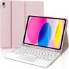 IVEOPPE Tastiera per iPad 10 Generazione 10.9 Pollici 2022, Cover con Tastiera Rimovibile per iPad A16 11 Gen 2025 con Trackpad, Italiano QWERTY, Custodia con Portapenna, Rosa