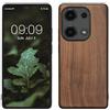 kwmobile Custodia Compatibile con Xiaomi Redmi Note 13 PRO 4G Cover - Protezione in Legno per Smartphone - Back Case con Bumper in Silicone TPU - Marrone