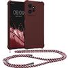 kwmobile Custodia Compatibile con Xiaomi Redmi Note 12 (4G) Cover - Back Case in Silicone TPU - Protezione Smartphone con Cordino - viola bordeaux
