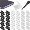 QEAS Confezione da 30 tappi antipolvere USB-C in silicone di tipo C per porte di ricarica, proteggono da polvere e sporco, compatibili con iPhone, Samsung Galaxy